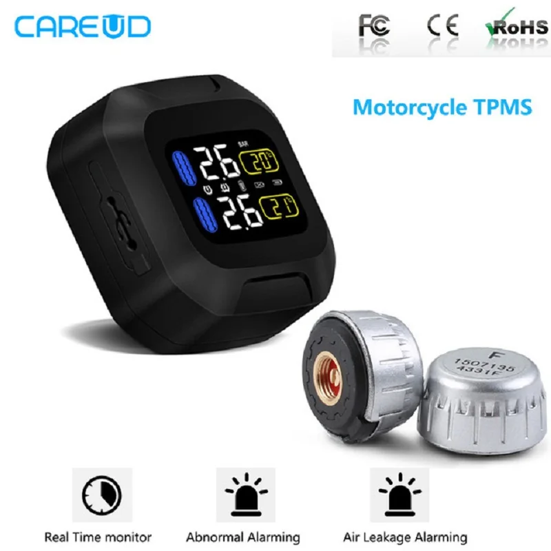 Система мониторинга давления в шинах CAREUD M3 для мотоцикла TPMS 2 внешних датчика