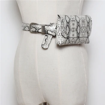 

Vintage Serpentine Women Waist Pack Quality PU Leather Phone Pouch Women Fanny Pack Fashion Snake Skin Waist Bag Heuptas Pochete