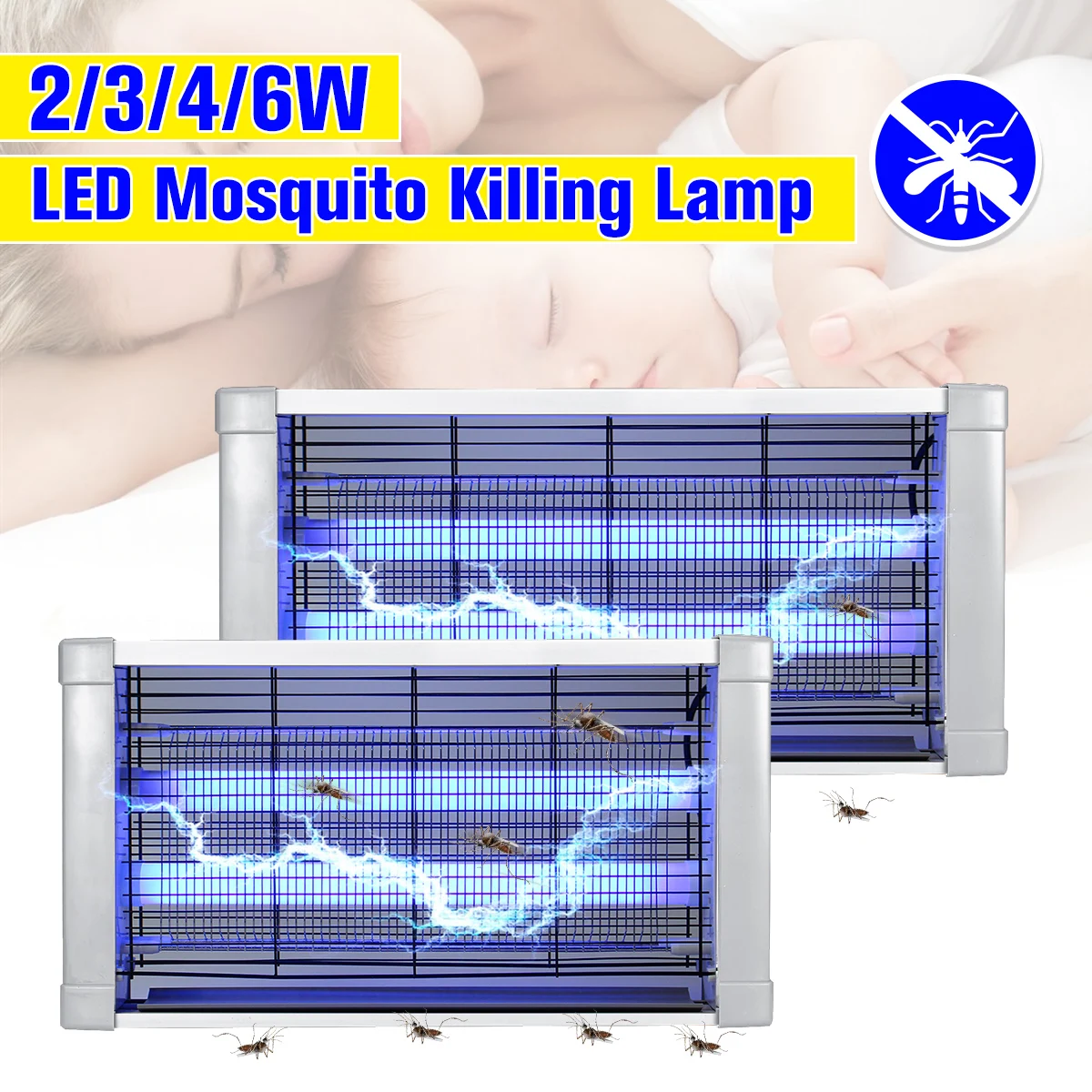  LED Electric Socket Mosquito Killer Lamps Mosquito Fly Killer Zapper Bug Insect Physical Trap Night - 33044363972