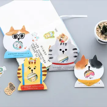 

45pcs/lot Cartoon cat sealing special-shaped sticker diy hand gift bag sealing PVC stickers kawaii decoration adhesive tape