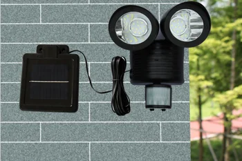 

Solar garden light human body induction double head spotlight 22LED high brightness double head outdoor wall light
