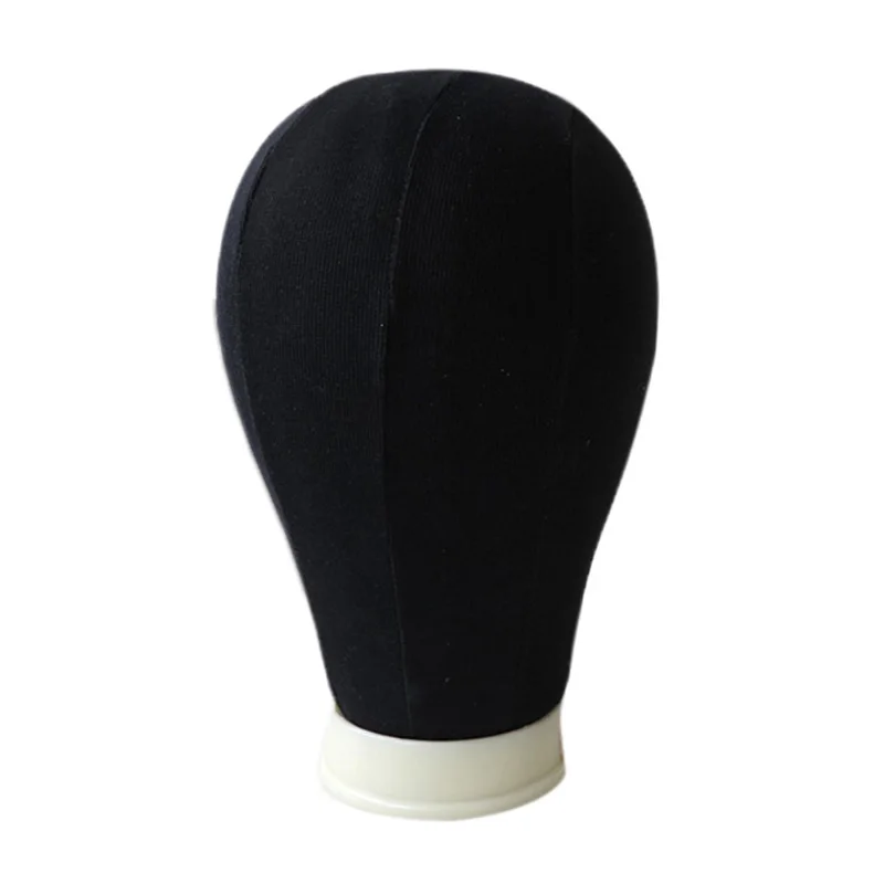 

Black Canvas Block Mannequin Head Unisex Hat Wig Display Styling Practice Model Wig Standing Mannequin Head Wig Stand