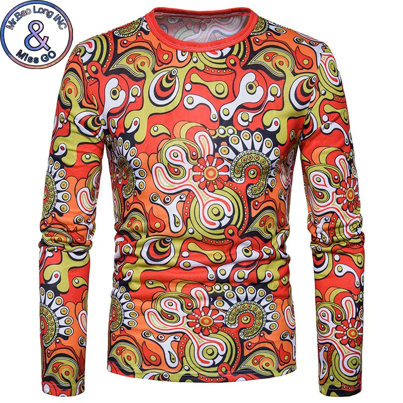 

Fashion 3D Psychedelic Print T-shirt Men 2018 New Slim Fit Long Sleeve T Shirt Mens Harajuku Hip Hop Streetwear Tee Shirt Homme