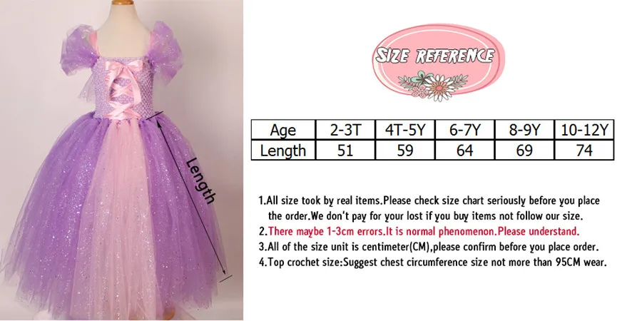 Tulle Girls Cosplay Rapunzel Princess Dress Costume Children Masquerade Ball Gowns For Kids Halloween Birthday Party Tutu Dress