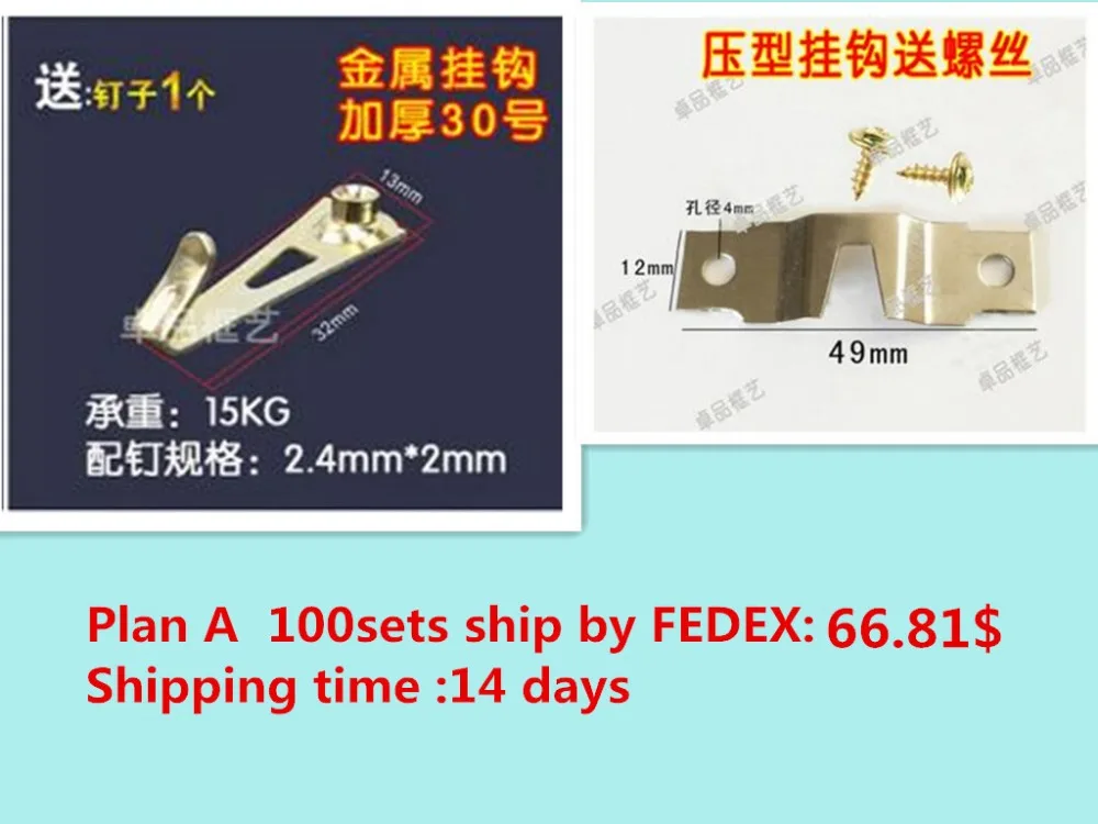 

100 sets picture hanger with screws and hook
