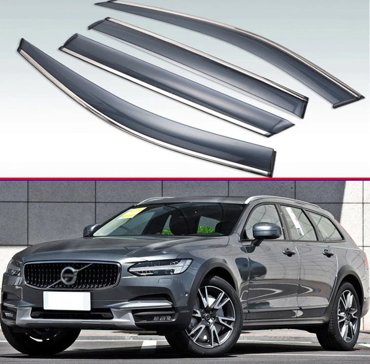 Для Volvo V90 беговые T5 T6 AWD 2017 2018 2019 + Пластик внешний козырек Vent Оттенки окна Защита