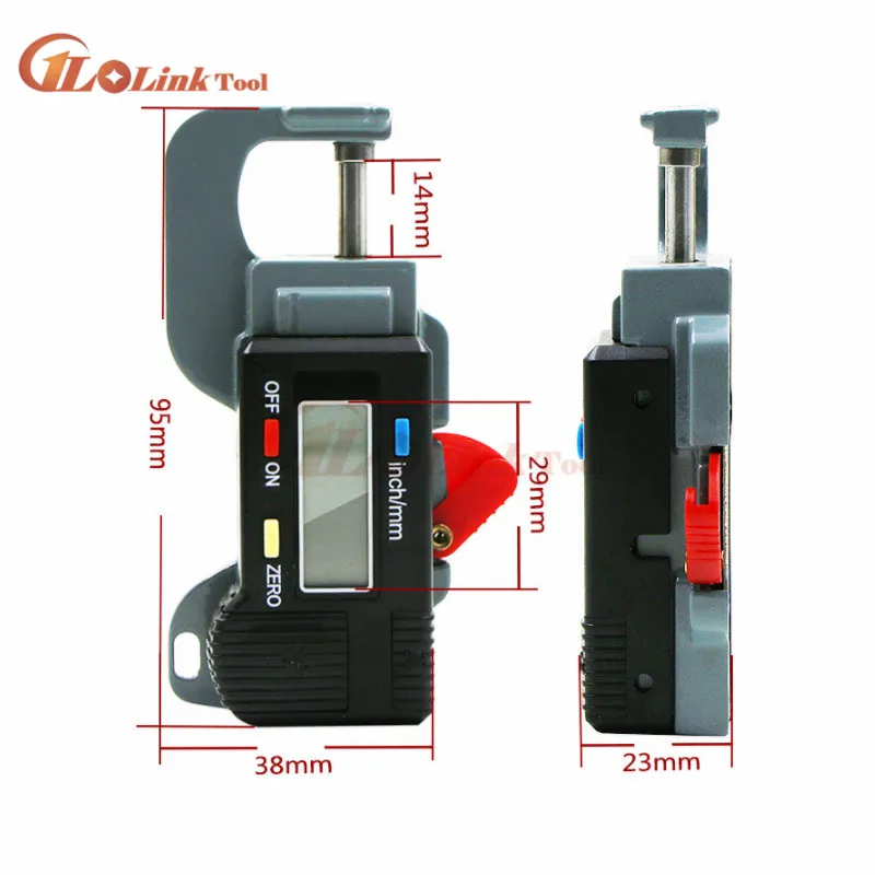 Точные цифровые Толщина датчик измерительный прибор тестер микрометра 0-12,7 мм 0,01 цифровой толщиномер