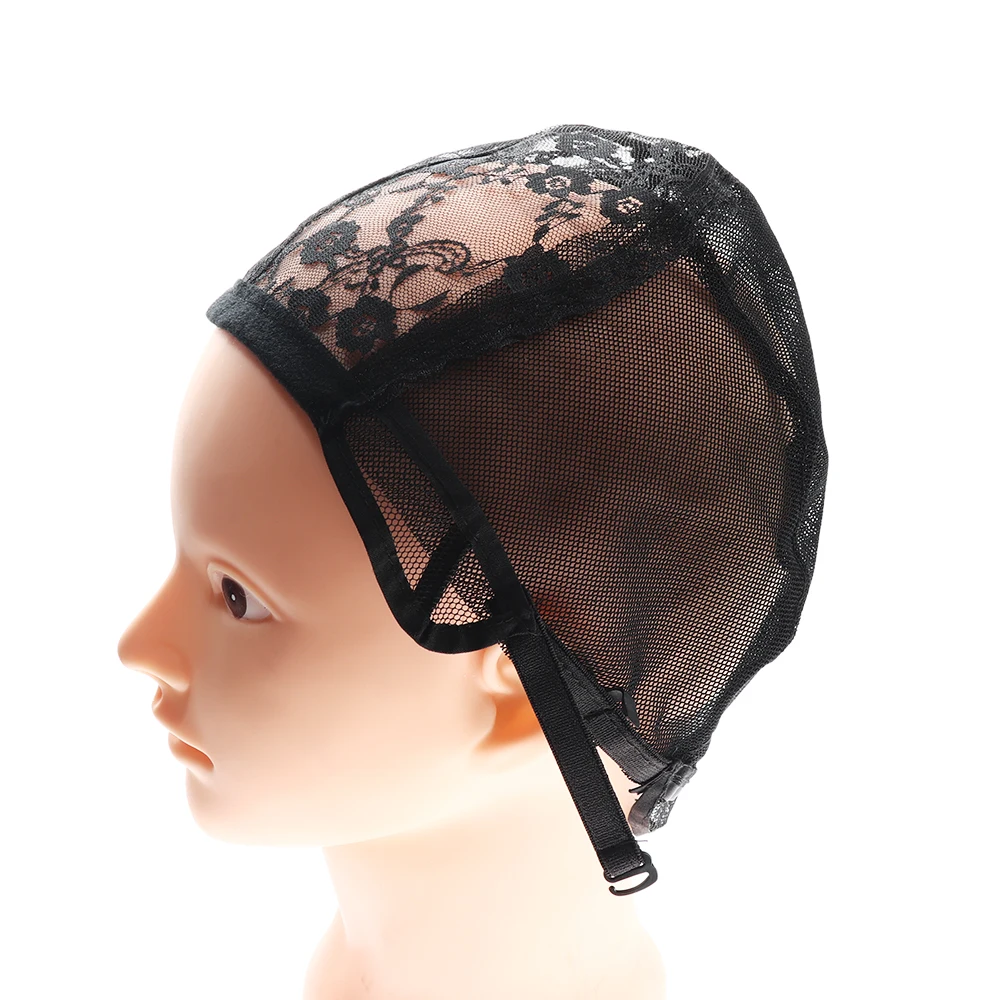 Buy 1Pcs Black Lace Mesh Full Wig Cap Hair Net Weaving