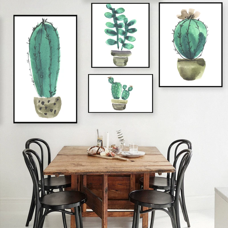 

Cactus Picture Nordic Green Plants Posters And Prints Wall Art Canvas Painting Living kids Room Home Decoration Wall No Frame
