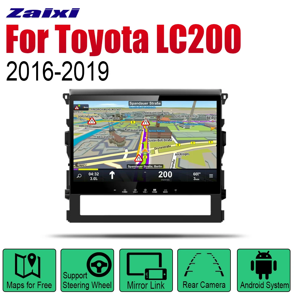 

ZaiXi Android 2 Din Auto Radio For Toyota Land Cruiser LC200 2016~2019 Car Multimedia Player GPS Navigation System Radio Stereo