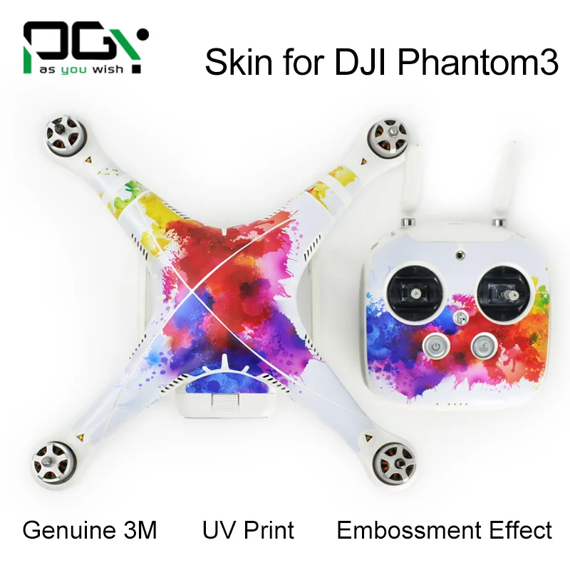 PGY DJI phantom 3 accessaries stickers decals labels Graphic Wrap Skin 3M Sticker Cover For Phantom3 professional Drone parts