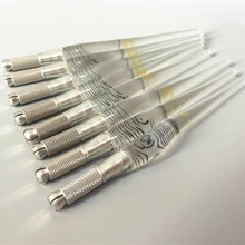 10 шт. PCD ручной работы Перманентный макияж ручная Татуировка бровей ручка для 3D микроблейдинг бровей