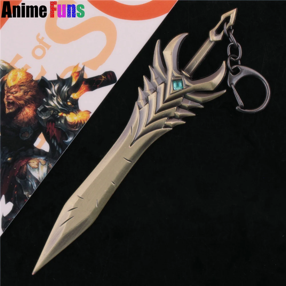 16cm Game League of Legends Weapon Keychain Model Arbitration Paladin Kodiak Toth Sword LOL Aatrox Charm keyring drop shipping | Украшения