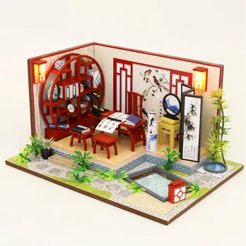 

Wooden Diy Cottage Chinese Courtyard Architectural Model Creative Gift Assembly Toy Girl