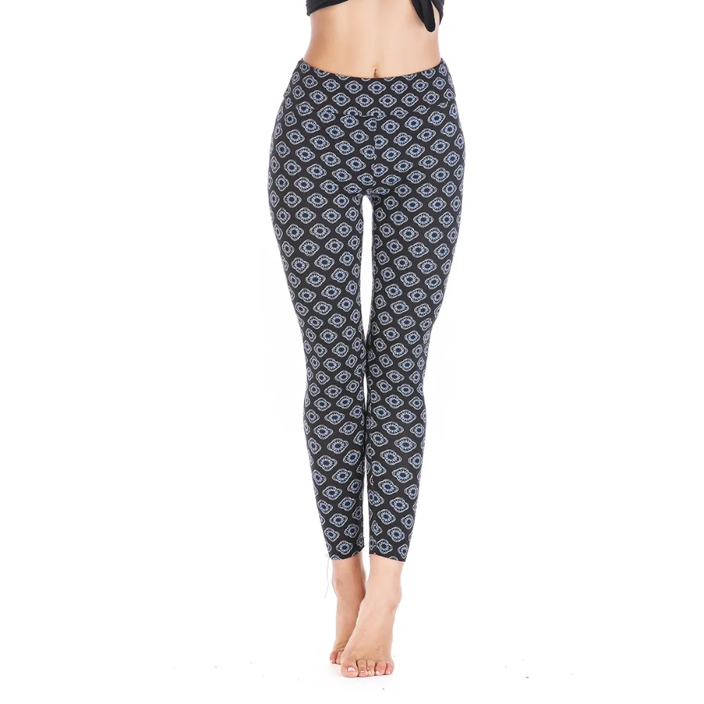 WEAVERS Women Vintage Print High Waist Fitness Leggings