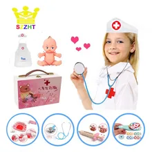 Деревянные игрушки доктор медицинская коробка стоматологическая медсестры Косплей медицина грудь кукла Униформа стетоскоп для детей Дети ролевые игры подарок