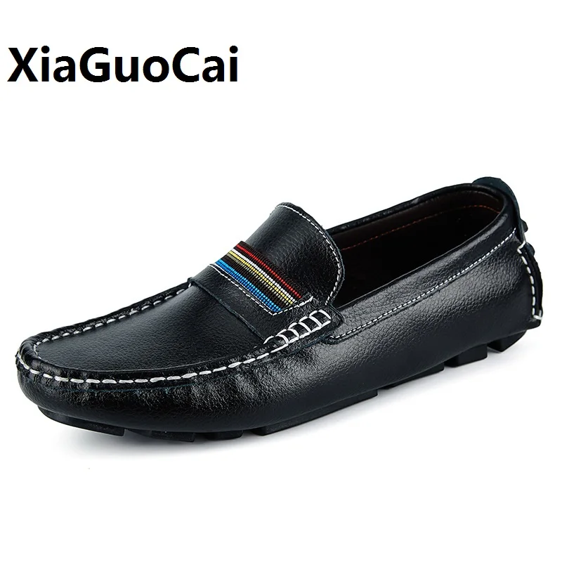 

Big Size 38-47 Spring Autumn Men Casual Shoes Genuine Leather Breathable Drive Shoes Walking Flat Boat Shoes for Man Slip On