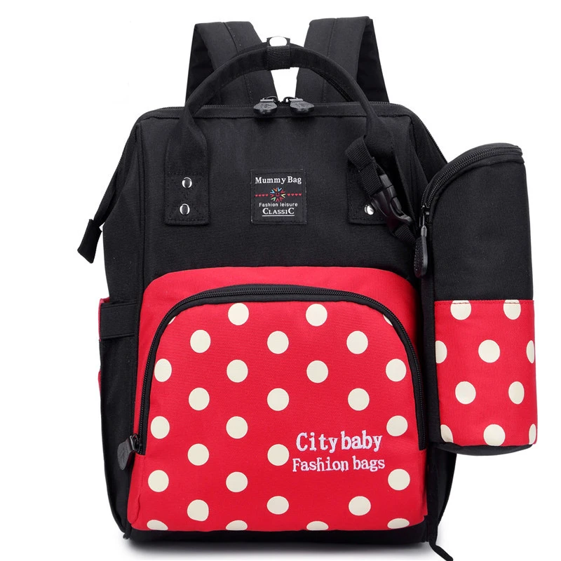 

Baby Diaper Bag Fashion Mummy Maternity Insulation Bags Large Capacity Mami Bag For More Youthful Spotted Bag With Add Water Cup