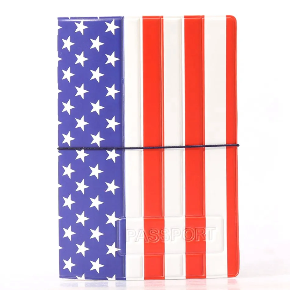

American Flag Travel Accessories PVC Passport Cover ID Business Card Holder Porte Carte Portable Passport Holder Protector Case