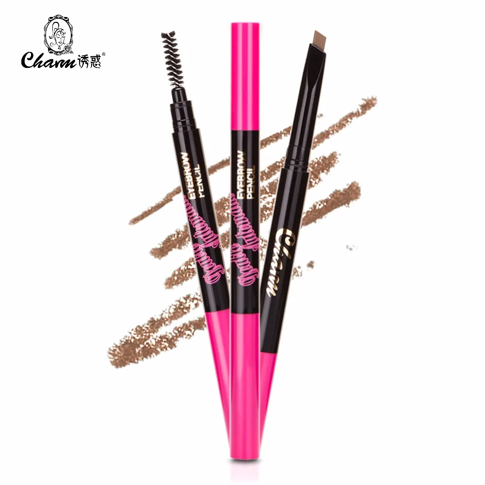 Eyes Makeup Set Double Head Eyebrow Pen Cream & Eyebrow Brush & Eyebrow