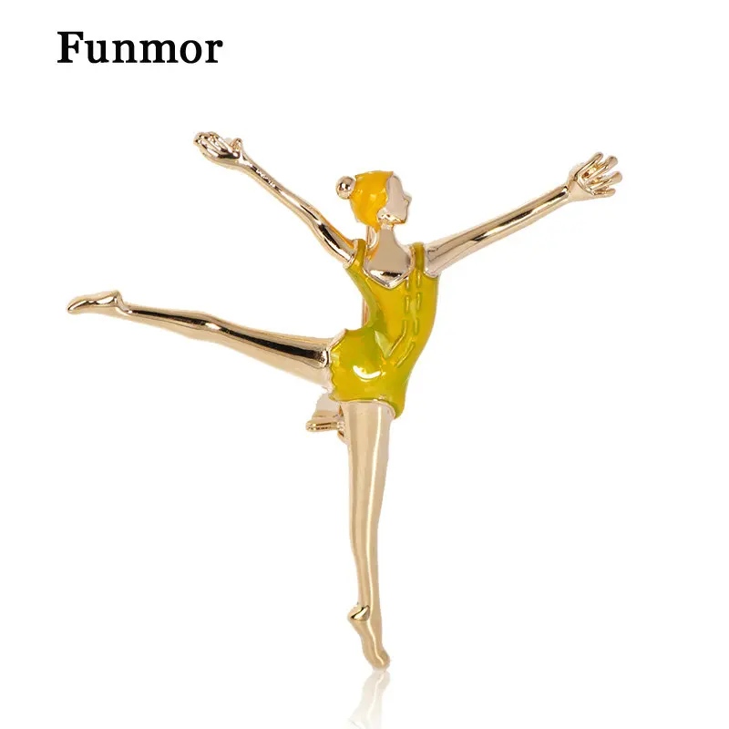 Женская эмалированная брошь Танцовщица Funmor на каждый день | Украшения и
