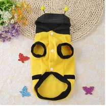 80pcs/lot Pet Dog Cat Bumble Bee Wings Fleece Hoody Coat Costume Puppy Clothes WA0784