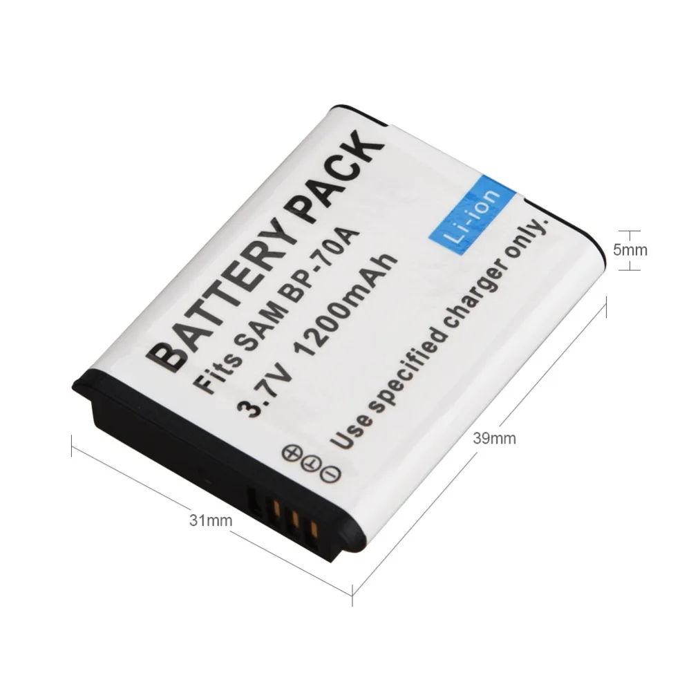1 шт. аккумулятор для цифровой камеры Samsung AQ100 DV150F ES65 ES67 ES70 ES71 ES73 ES75 ES80 TL105 MV800 1200 мАч