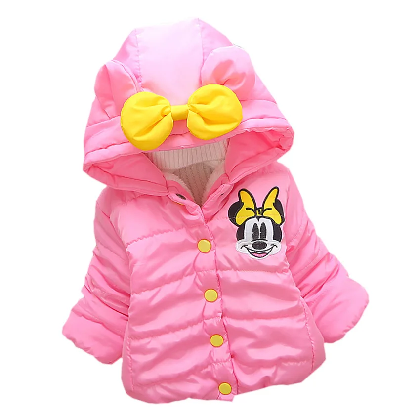 Распродажа; куртка для маленьких девочек 2-7 лет; пальто с Минни; детская одежда; хлопковое зимнее пальто для девочек; куртка с капюшоном для девочек