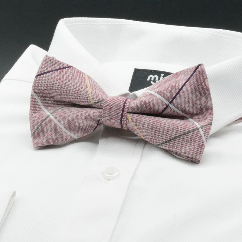 Mens Fashion Vintage Bowtie Check Artificial 100% Cotton Soft Striped Double Fracture Butterfly Men Bow Ties Designer Cravat