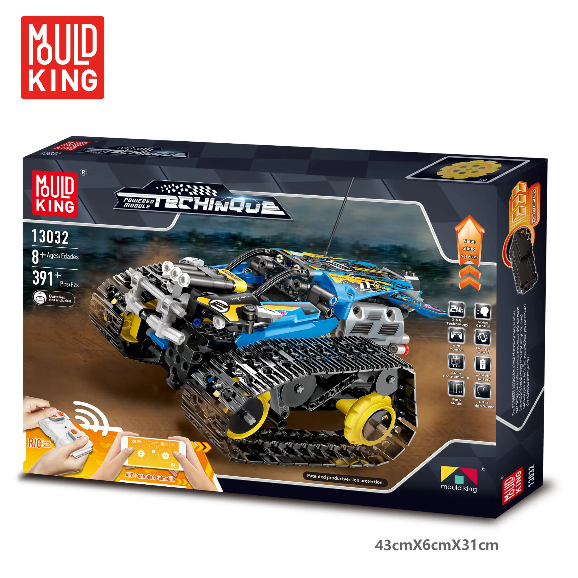 MOULD KING 13032 13036 RC Car Racing Car Remote Control Crawler Racer Building Blocks City Technic Car 42095 RC Toys Gift Bricks