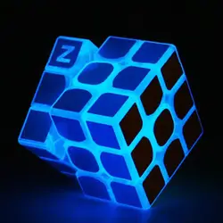 Z cube светится в темноте магический куб 3x3x3 матовая наклейка синий светящийся пазл куб Детский прозрачный гоночный конкурс куб