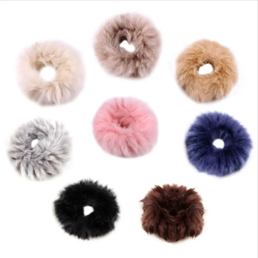 

Fashion Girls Faux Fluffy Elastic Ponytail Rabbit Fur Scrunchie Hair Ring Hair Accessories Scrunchie accesorios para el cabello