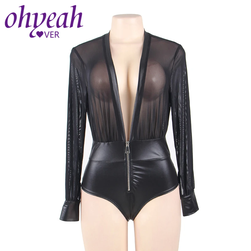 Женский Кружевной Костюм Ohyeahlover черный костюм из искусственной кожи с v образным