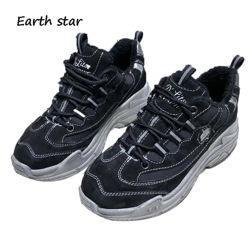 

Dirty Shoes Women Fashion Platform Sneakers Genuine Leather zapatillas mujer chaussures femme Spring New Lady footware Increased