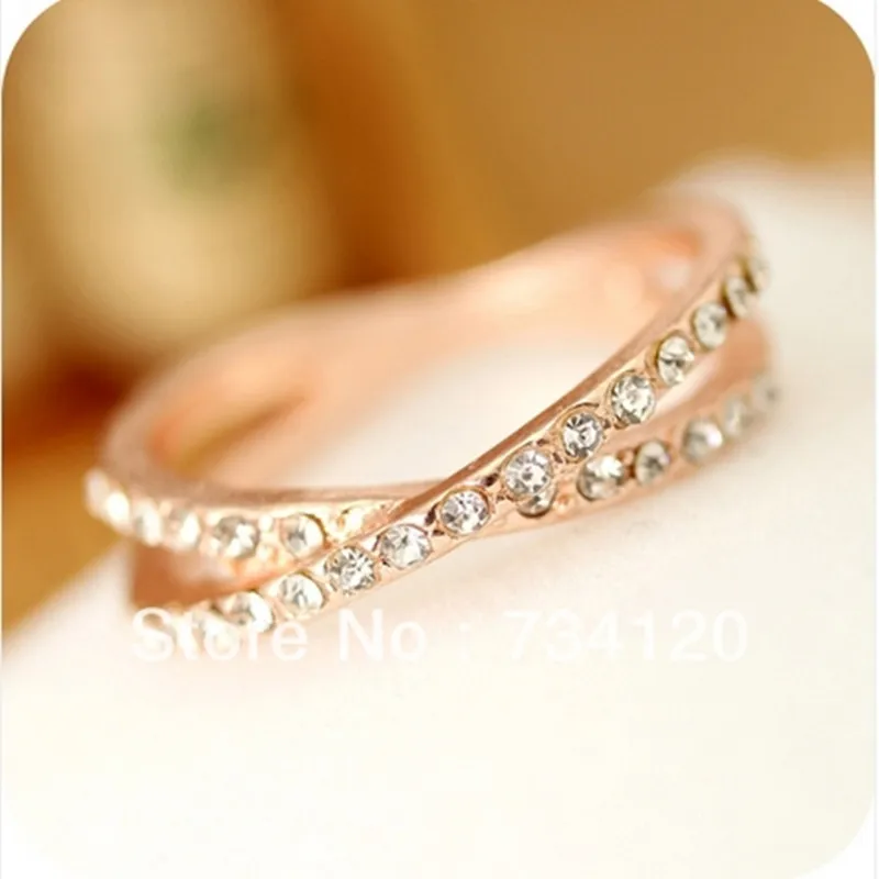 

2018 New style free shipping 17MM Jewelry Retro Fashion Plated Rhinestone Ring Wedding Ring Set Wholesale
