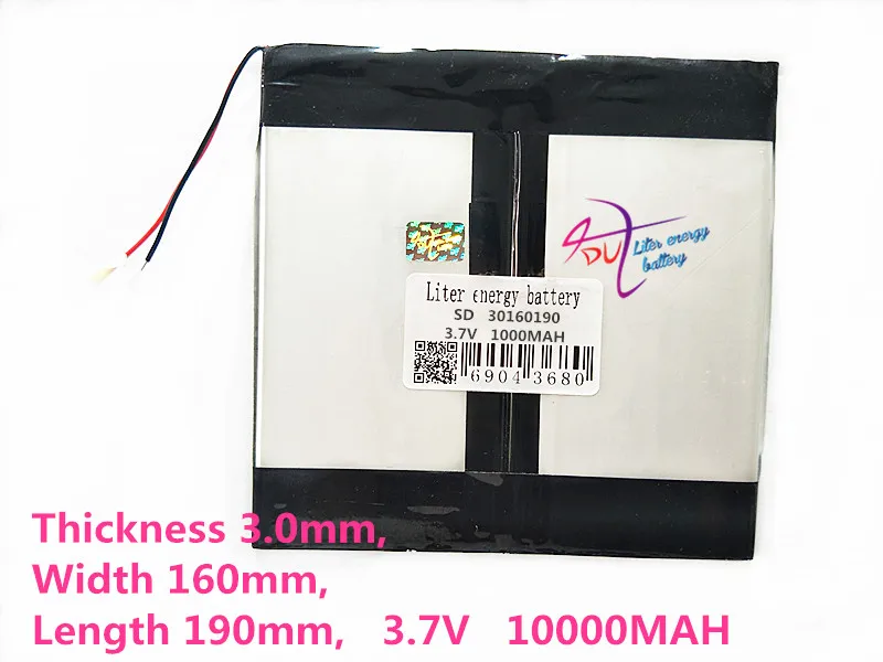 

large capacity 30160190 3.7V tablet battery 10000mah each brand tablet universal rechargeable lithium batteries