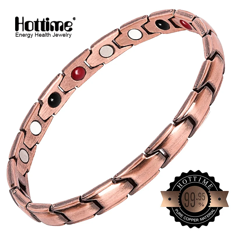 

Hottime Copper Magnetic Healthy Men Women Bracelets Red Colour Pure Copper Arthritis Healing Jewelry Brand Bracelets Homme