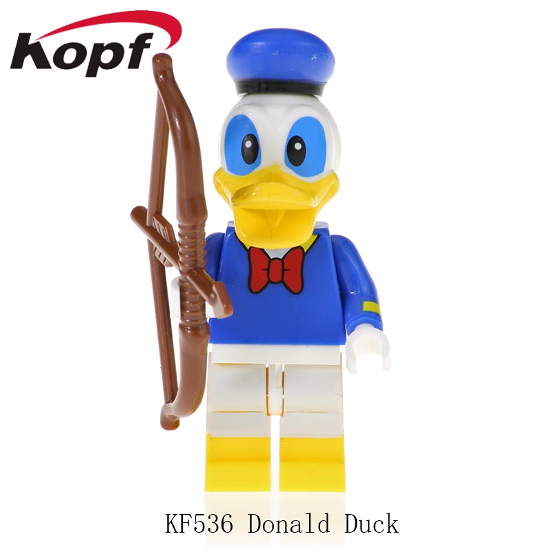 

KF536 Building Blocks Cartoon Figures Kitty Doraemon Mickey Daisy Duck Model Action Education Bricks For Children Toys