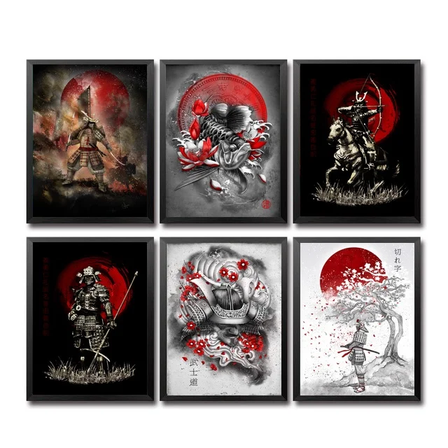 Japanese Bushido Sakura Samurai Wall Art Paint Wall Decor Canvas Prints Canvas Art Posterin