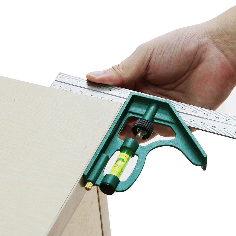 12''/300mm Combination Angle Ruler Universal Mobile 45/90 Degree Square Ruler With Bubble Level For Machinist Measuring Tools