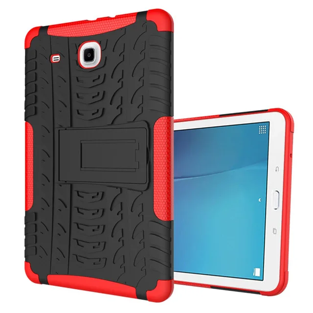 Противоударный нескользящий чехол-подставка из ТПУ+ поликарбоната для samsung Galaxy Tab A 9,7 T555 T550 SM-T555 SM-P550 противоударный Чехол+ пленка+ ручка - Цвет: red
