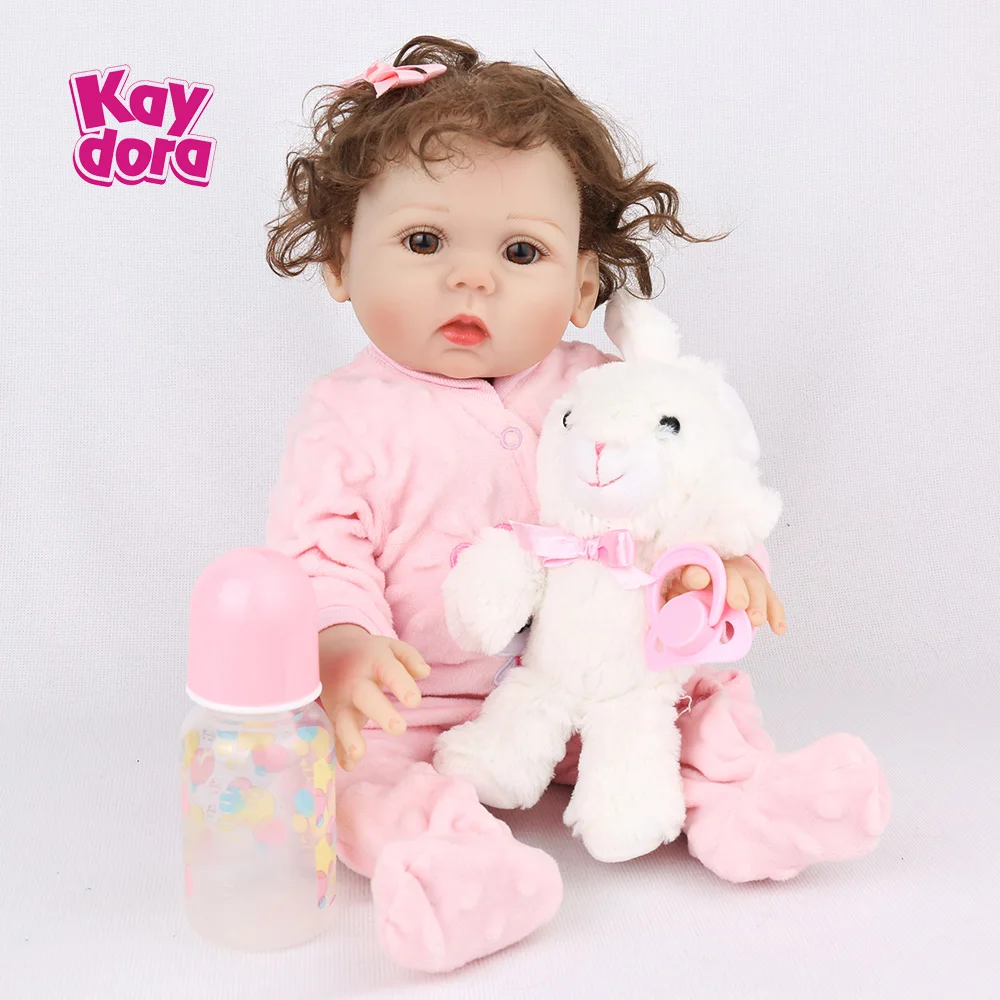 Soft Silicone Reborn Toddler Baby Doll Toys 48cm Bebe Realistic Boneca Lifelike Real Girl Menina Kids Birthday Collection Gifts