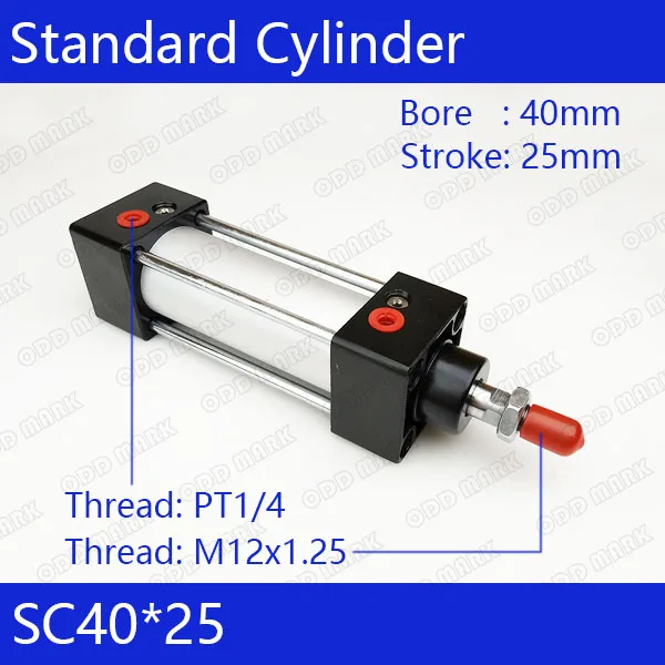 

SC40*25 40mm Bore 25mm Stroke SC40X25 SC Series Single Rod Standard Pneumatic Air Cylinder SC40-25