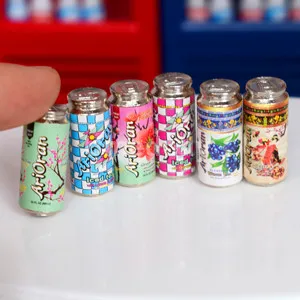 1 set juice 1/12 мини кукольный домик Миниатюрный супермаркет магазин холодильник ролевые игры Кукла еда напитки мебель украшения аксессуары игрушки - Цвет: 1 set juice