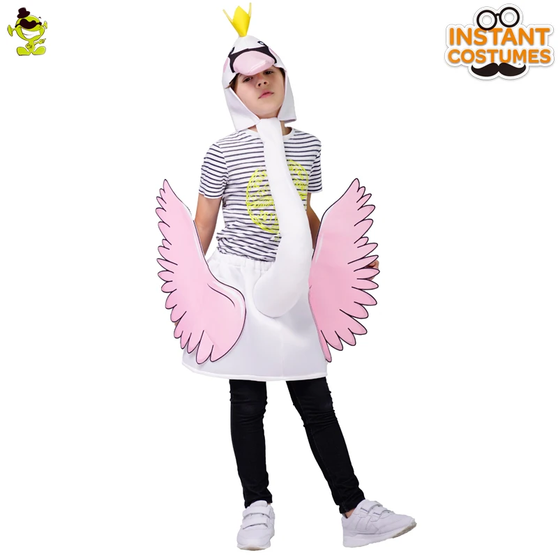 New Style Purim Holiday Kids Cute Flamingo Costume Role Play Pink &White Flamingo for Christmas &Carnival Party Costumes