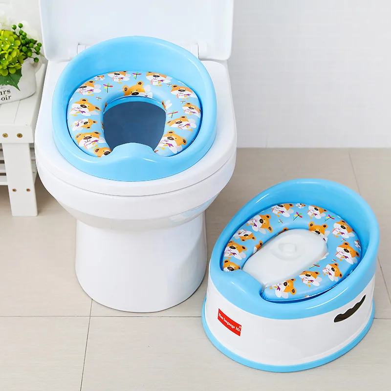 

2019 New Baby Girl Boy Portable 33.5*31*22.5cm Toilet Seat Safe & Comfort Pink White Blue Training Urinals Soft Chair Pad Seat