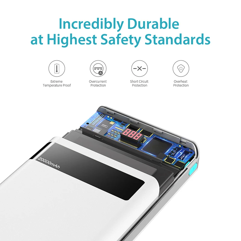 Tanie 20000mAh ROMOSS Sense 6P Power Bank Dual USB przenośna bateria zewnętrzna z wyświetlaczem LED szybka przenośna ładowarka do telefonu Tablet