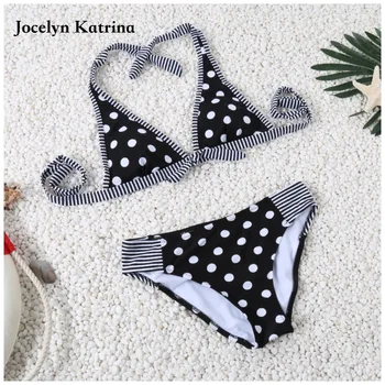 

2017 New Sexy Bikini Push Up Swimwear Women Swimsuit Retro Vintage Bikini Set Beach Plus Size Bathing Suit Tassel Dot Beach Wear