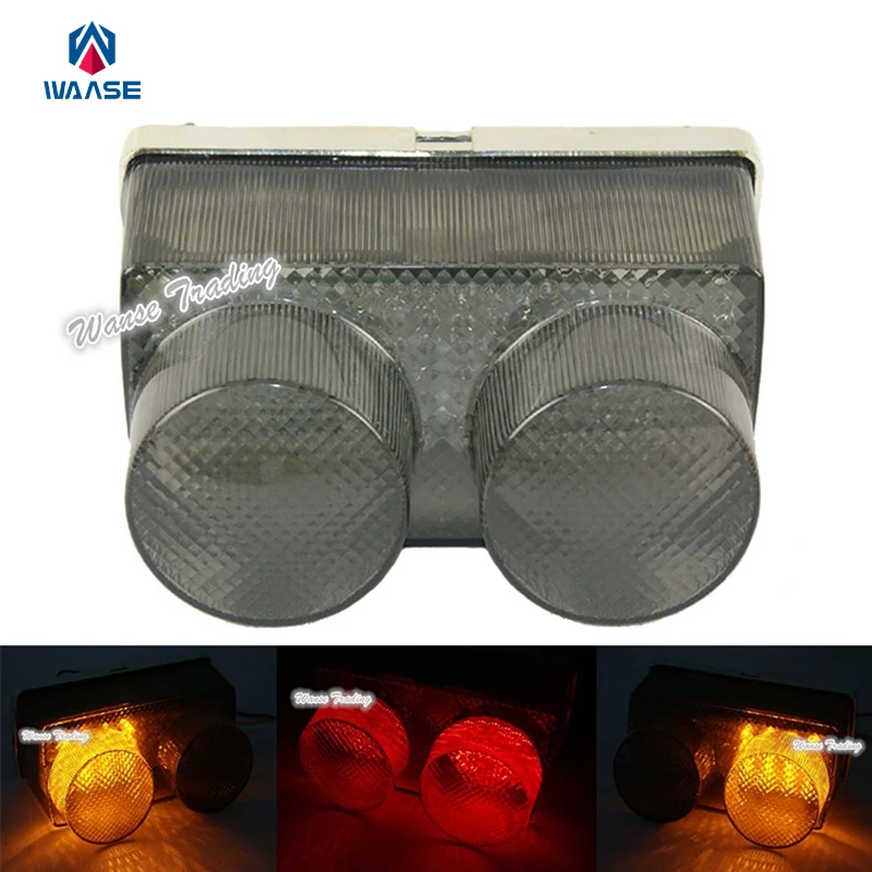

waase E-Marked Rear Taillight Tail Brake Turn Signals Blinker Integrated Led Light Smoke Lens For 1998 1999 YAMAHA YZF R1 RN01