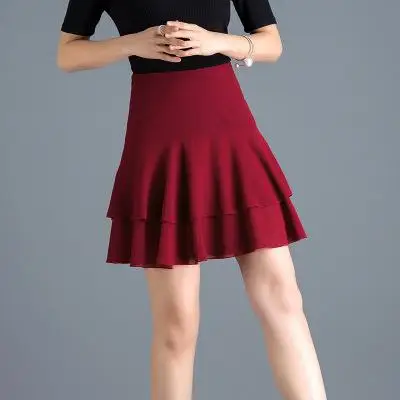 Новое поступление; летняя шифоновая юбка-пачка с оборками в Корейском стиле многослойная юбка на молнии с высокой талией 5 цветов; - Цвет: Королевский синий